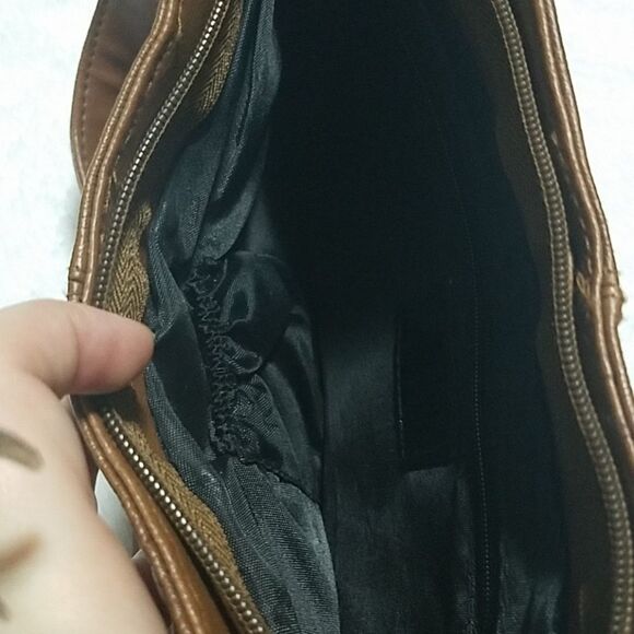 Transetter Brown Leather Shoulder Bag - Picture 3 of 4